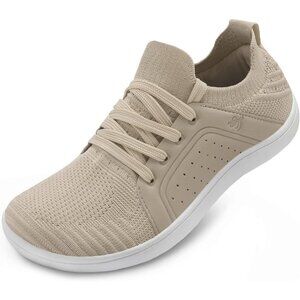 Women's Taupe Barefoot Wide Toe Minimalist Breathable Zero Drop Fashion Sneakers